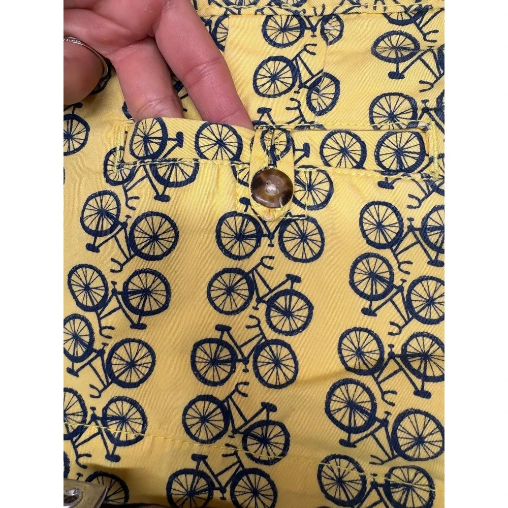 Red Camel Yellow Bicycle Print Micro Shorts Retro Summer Casual Y2k Preppy 3‎